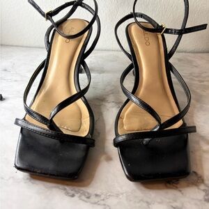 Aldo Black Strappy Heels